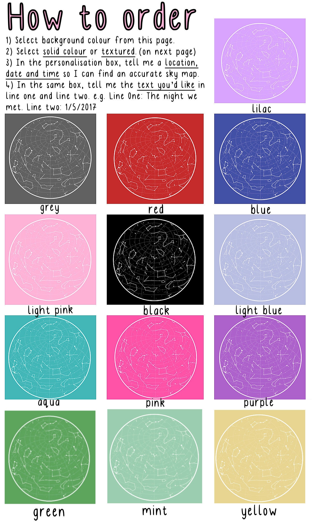 Custom Star Map Print // Star Constellation Print Custom Star Etsy