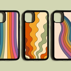 Retro 70s Swirl Print Phone Case // Rainbow Swirl Print, 70s Muted, Abstract Swirl, iPhone 6 7 8 Plus, iPhone X XR XS Max, iPhone 11 Pro Max