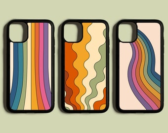 Retro 70s Swirl Print Phone Case // Rainbow Swirl Print, 70s Muted, Abstract Swirl, iPhone 6 7 8 Plus, iPhone X XR XS Max, iPhone 11 Pro Max