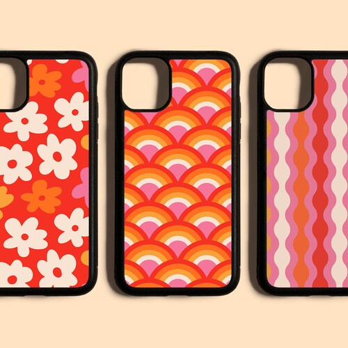 Red Orange and Pink Flower Phone Cases Iphone Case Etsy
