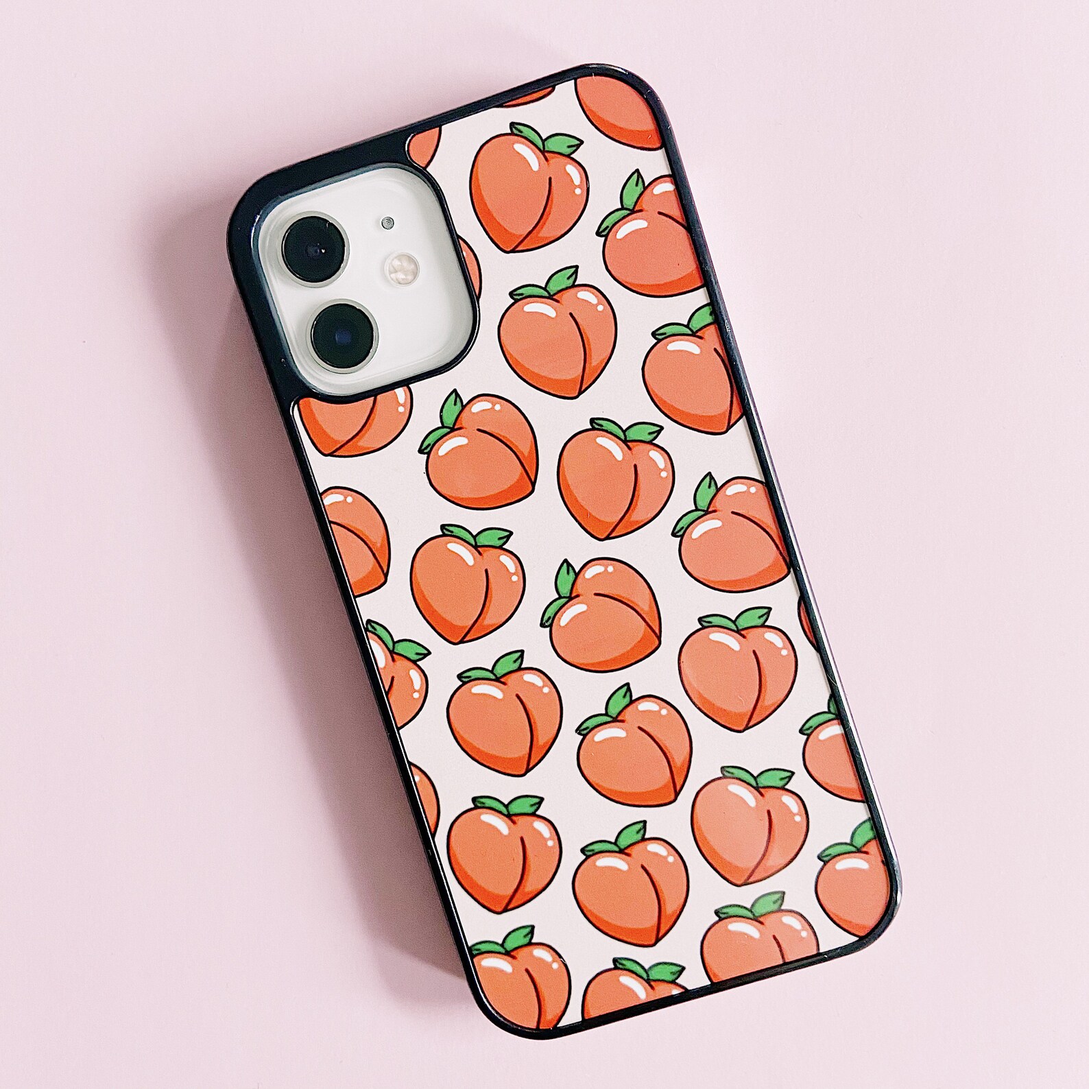 Peaches Phone Case // Peaches Print Cartoon Peaches Orange Etsy UK