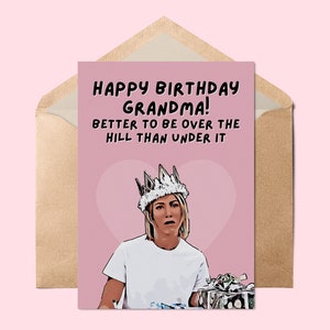 Cartão de aniversário de amigos de Rachel // É melhor estar acima da colina do que abaixo dela, Cartão de aniversário, Presente de aniversário para mulheres, Cartão para amigos