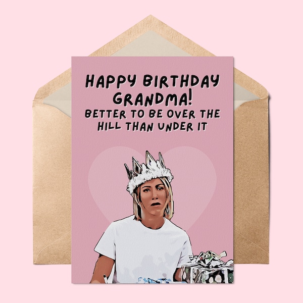 Tarjeta de cumpleaños de Rachel Friends // Es mejor estar sobre la colina que debajo de ella, tarjeta de cumpleaños, regalo de cumpleaños para las mujeres, tarjeta para amigos