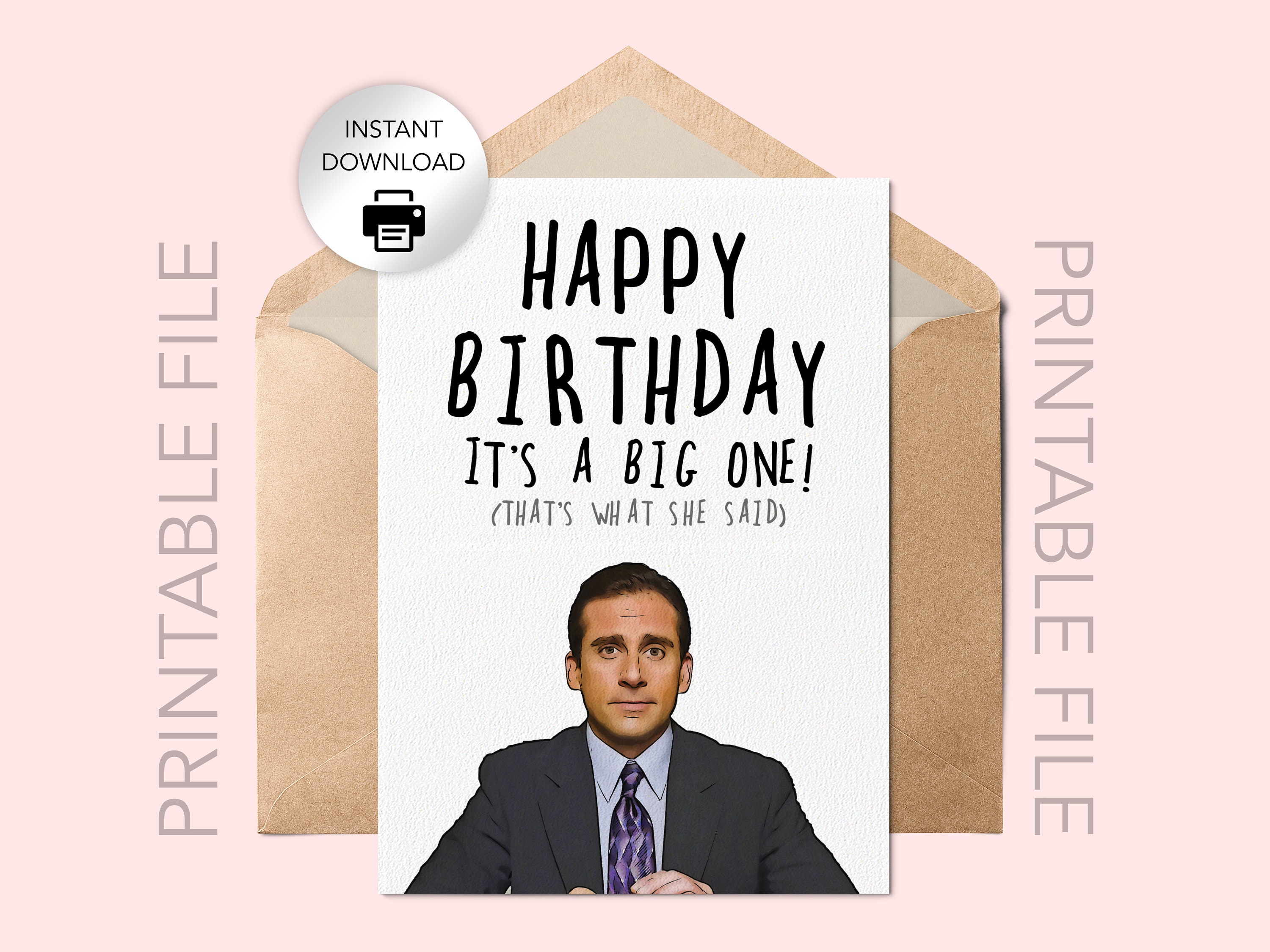 Michael Scott Birthday Card PRINTABLE FILE // Funny Birthday | Etsy