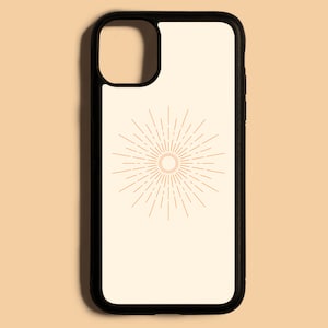 Boho Line Art Sun // Sun Print Tan, Line Art Sun, Simple Sun Phone Case, iPhone 6 7 8 Plus, iPhone X XR XS Max iPhone 11 12 13 Pro Max