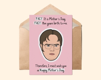 Fact: It Is Mother’s Day Dwight Card // Mother’s Day Card, Dwight Card Mother’s Day, The Office Mother’s Day Card, Dwight Schrute