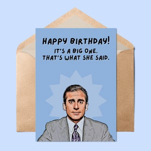 Michael Scott Birthday Card // Funny Birthday Card, The Office US, Jim Halpert, The Office Birthday Card, That's What She Said