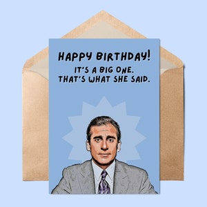 Biglietto di compleanno di Michael Scott // Biglietto di compleanno divertente, The Office US, Jim Halpert, Biglietto di compleanno di The Office, Questo è quello che ha detto