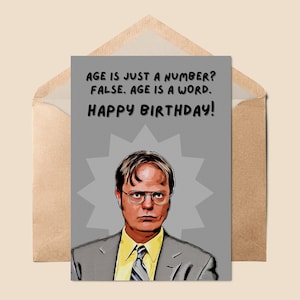 Dwight Schrute Geburtstagskarte // Lustige Geburtstagskarte, The Office US, Jim Halpert, The Office Birthday Card, Age Is Just A Number