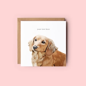 Illustration d'animal de compagnie personnalisée | Carte personnalisée, téléchargez votre propre photo, carte de chien avec texte personnalisé, dessin d'animal de compagnie, peinture d'animal de compagnie