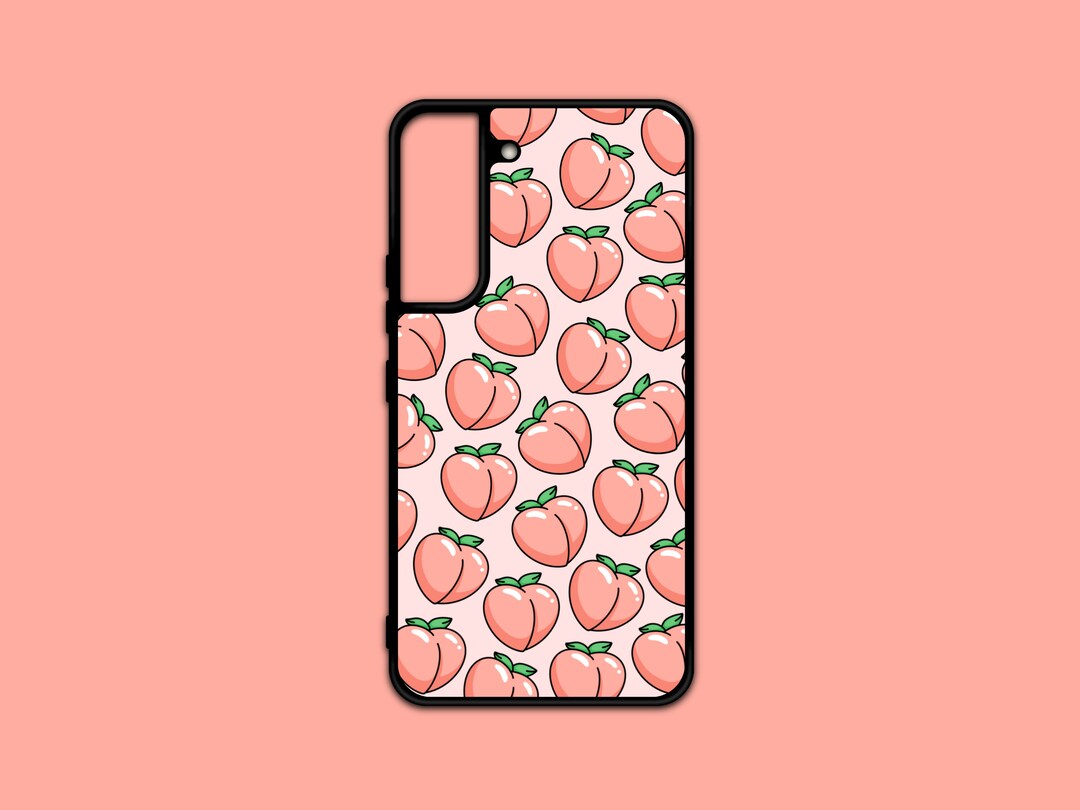 Peach Phone Case // Peach Print, Cartoon Peach, Orange Pink Peaches