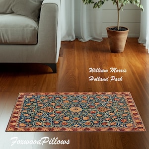 William Morris Rug: Holland Park Floral Arts & Crafts Chenille Rug