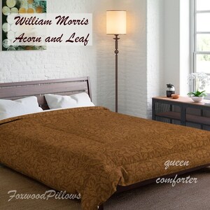 Arts Crafts Comforter, William Morris, Vintage Style Bedding, Acorn and Leaf, William Morris, Gold Bedding, Craftsman, Shams, Bedding Set