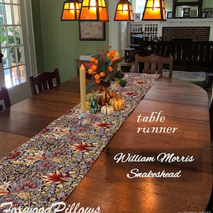 Arts and Crafts Table Setting, William Morris, Craftsman, Snakeshead, Floral Placemat, Floral Napkins, Floral Tea Towel, Floral Table Runner