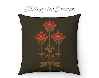 Christopher Dresser Floral Throw Pillow: Arts & Crafts Decor