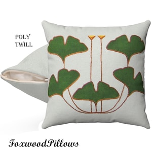 Ginkgo Leaf Pillow: Arts & Crafts Style Accent Pillow