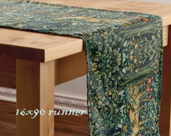Fox Table Runner, Holiday Table, William Morris, Arts & Craft Movement, Craftsman Décor, Mission Décor, Traditional Dining Room, Deer Décor