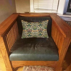 William Morris Floral Lumbar Pillow: Hyacinth Arts & Crafts Mission Decor