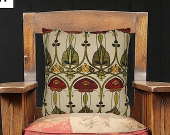 Art Nouveau Rose Pillow: Mackintosh Scottish Decor
