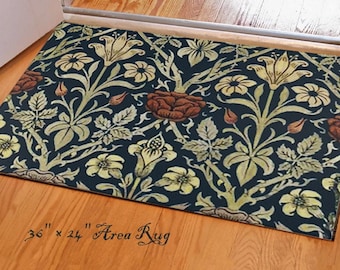 Alfombra floral de William Morris: Alfombra de chenilla Arts & Crafts