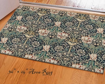 William Morris Rug, Designer Rug, Floral Carpet, Honeysuckle Area Rug, Craftsman Decor, Livingroom Area Rug, Victorian Rug, Floral Area Rug