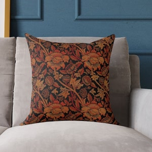 William Morris Floral Pillow: Arts and Crafts Spun Polyester Throw Pillow