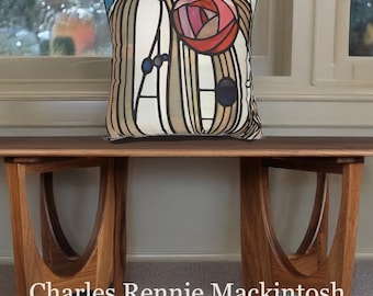 Glasgow Rose Pillow | Charles Rennie Mackintosh | Art Nouveau | Faux Suede Cushion