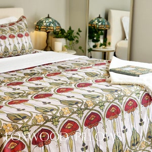 Art Nouveau Duvet Cover, Craftsman Bedspread, Craftsman Bungalow, Bedding Set, Arts & Crafts Duvet Cover, Master Bedding, Guest Room Bedding