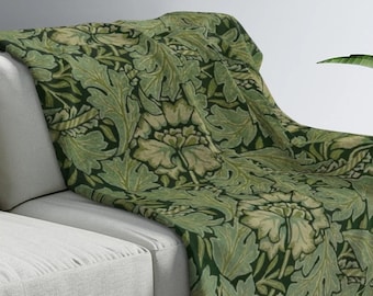 William Morris Fleece Decke: Grüne Anemone werfen, Arts & Crafts Decor