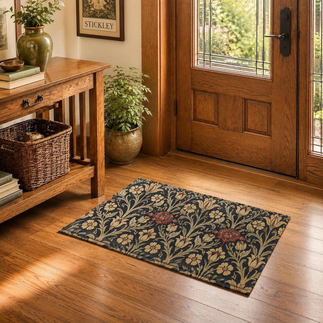 William Morris Rose and Lily Area Rug | Arts & Crafts Floral