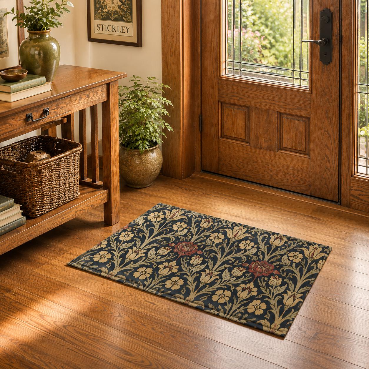 William Morris Rose and Lily Area Rug | Arts & Crafts Floral