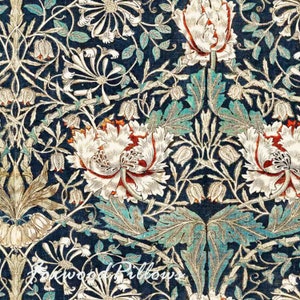 William Morris Design Fabric, Honeysuckle Design Fabric, Custom Fabric, Blue Fabric, Floral Fabric By the Yard