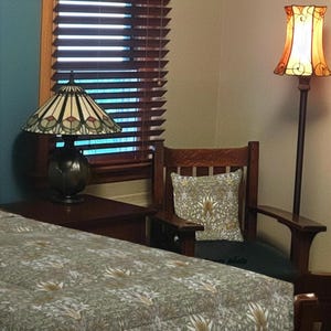 Edredón Snakeshead / William Morris / Decoración Arts & Crafts / Dormitorio estilo Craftsman