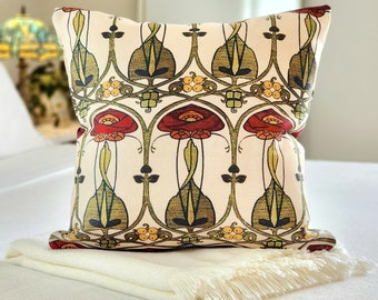 Cuscino Glasgow Rose: cuscino in stile Arts & Crafts