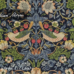 Floral Table Runner, Autumn Table Decor, Blue Thanksgiving Table Decor, Blue Placemats, Indigo & Sage, William Morris Tablecloth, Placemats