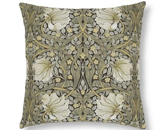 William Morris Floral Pillow: Sage Green Pimpernel Throw Pillow