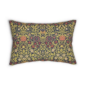 Violet and Columbine - William Morris - Arts and Crafts Movement - Lumbar Pillow - Rectangle Pillow - Garden Flower Pillow - Violet Pillow