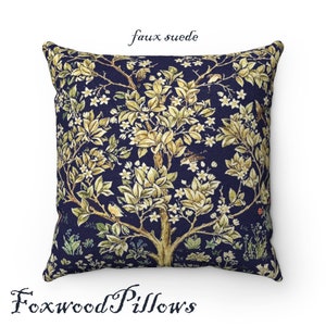 Tree of Life Art Nouveau Decor William Morris Blue Pillow Sofa Pillow Bedding Pillows Beautiful Sofa Pillow