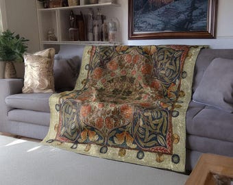 May Morris Blanket | Fig and Vine | Velvet Plush Sherpa