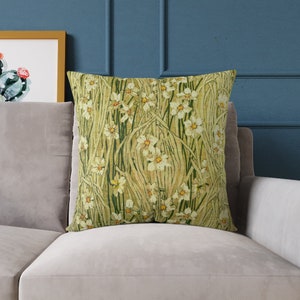 Wildflower Pillow | Green and Gold Accent Pillow | Craftsman Decor image 6