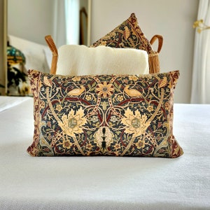 William Morris Pillow, Luxurious Fabric, Rectangle Throw, Traditional, High Quality Fabric, Victorian, Floral Bed Pillow, Sofa Cushion