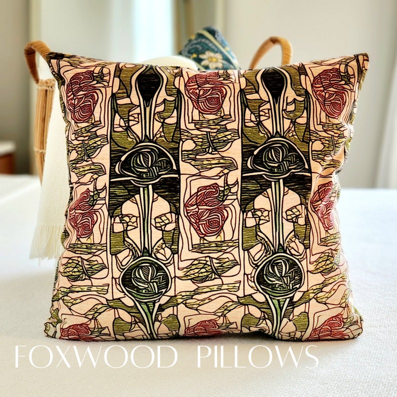 Foxwoodpillows Art Nouveau Floral Pillow