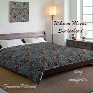 Kunst Handwerk Tröster, William Morris, Vintage Stil Bettwäsche, Schlangenkopf, William Morris Bettwäsche, Maximalist Bettwäsche, Handwerker Bettwäsche Set