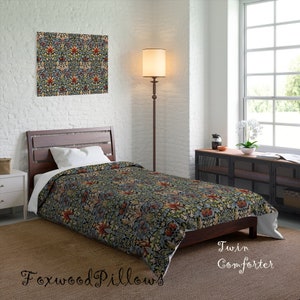 William Morris Bedding, Maximalist Décor, Floral Comforter, Arts and Crafts Movement, Craftsman Comforter, Mission Decor, Floral Comforter
