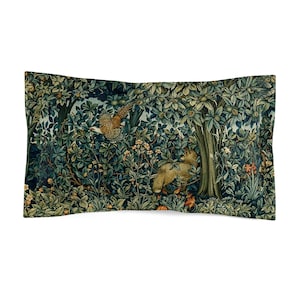 Funda de almohada de zorro y faisán: ropa de cama estilo William Morris