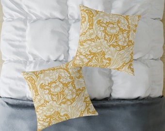 William Morris Pillow, Bachelor's Button, Craftsman, Stickley, Mission, Floral Pillow, Accent Pillow, Gold Cream Hues