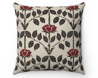 Cuscino a traliccio di rose: movimento Arts and Crafts, design di rose inglesi