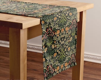 Camino de mesa William Morris: Jacinto Floral, Decoración Artesanal
