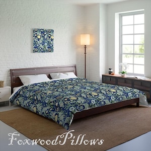 Edredón floral de William Morris: ropa de cama azul Wilhelmina imagen 10