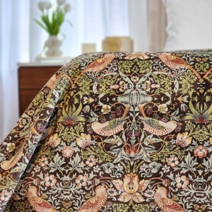 Huwelijkscadeau, luxe deken, handgenaaide deken, cadeau voor moeder van de bruid, bloemenworp, William Morris gooien, gratis cadeauverpakking